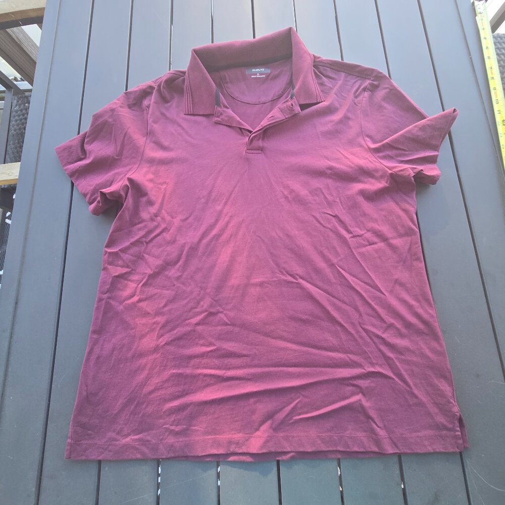 Alfani Men's Burgandy Polo Shirt with ribbed trim on collar Sz XL